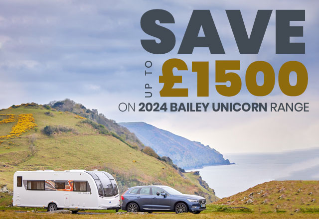Save up to £1500 on 2024 Bailey Unicorn Range