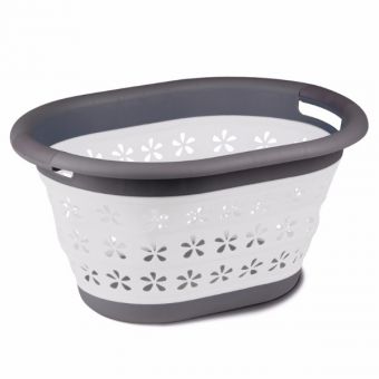 Product image for COLLAPSIBLE LAUNDRY BASKET GREY