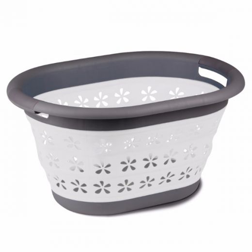 COLLAPSIBLE LAUNDRY BASKET GREY