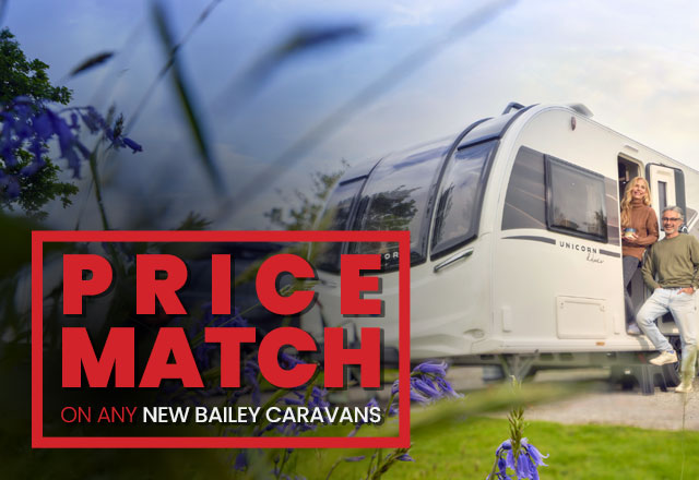 Price Match on all new Bailey Caravans
